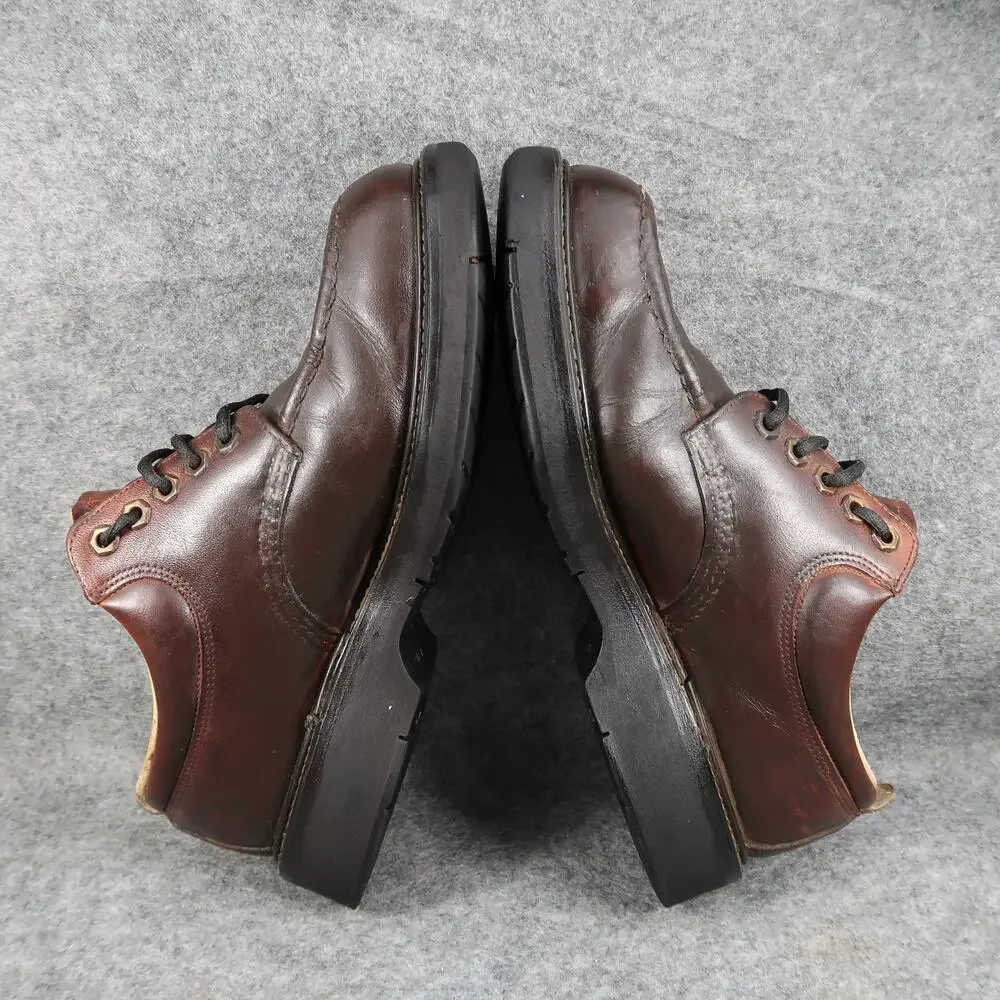 Work America Shoes Mens 9 Derby Oxford Leather Moc Toe Brown Made in USA Classic